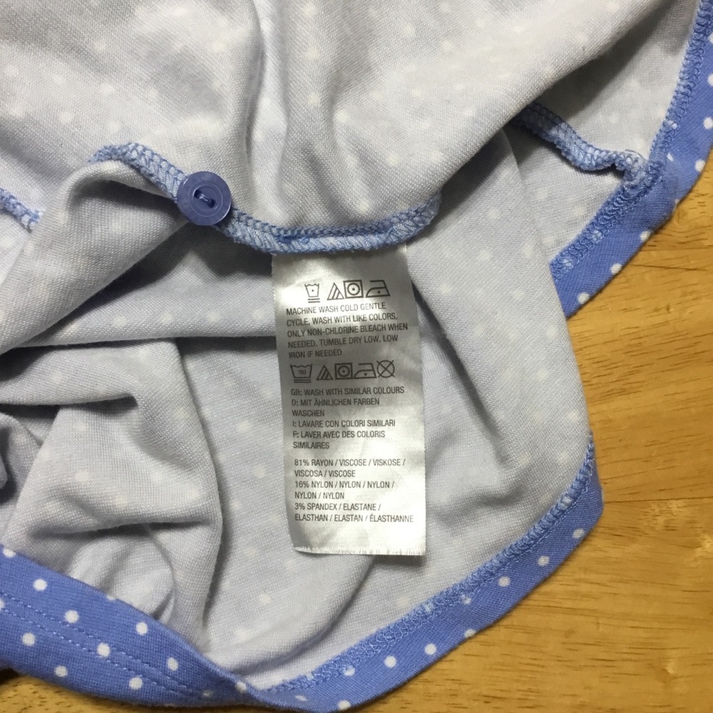 ISAACMIZRAHILIVE! Collared Button-Down Blue White Polka Dot Top - Picture 4 of 5